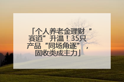 个人养老金理财“赛道”升温！35只产品“同场角逐”，固收类成主力